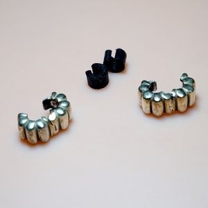 Pandora 2-Set Silv Ribbed Spacer Beads w Silicone